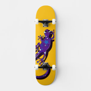 Skate Ilustração Colorida de Lagartixa Lagarto Minimal