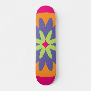 Skate ilustração das formas florais laranja e rosa