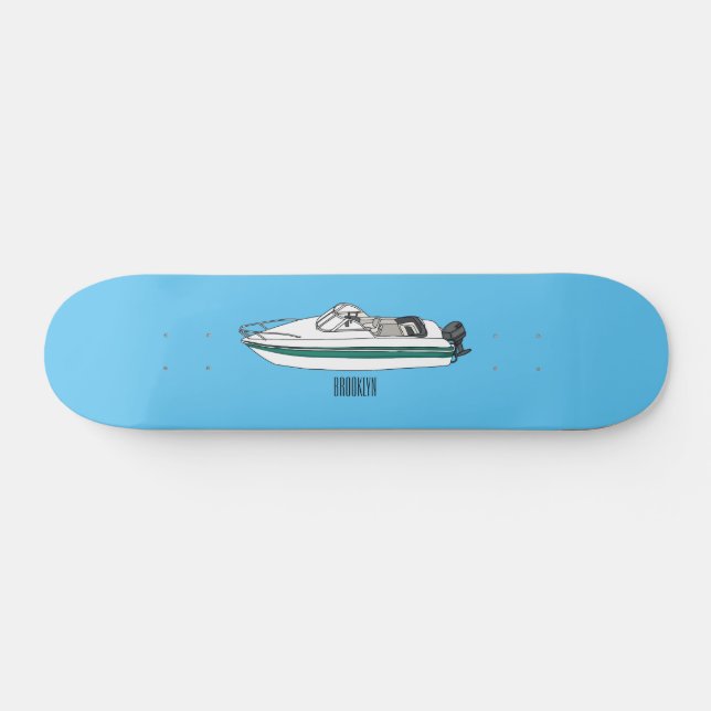 Skate Ilustração de desenho animado a motor (Horz)