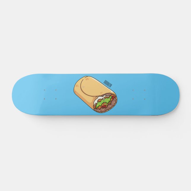 Skate Ilustração de desenho animado burrito (Horz)