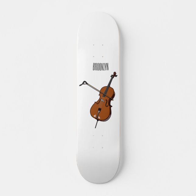 Skate Ilustração de desenho animado Cello (Frente)