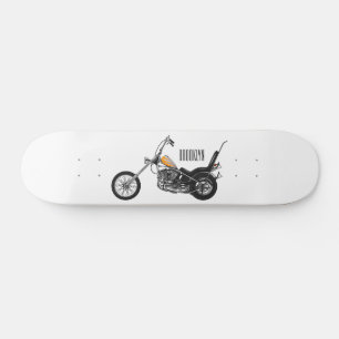 Skate Ilustração de desenho animado Chopper Motorcycle 1