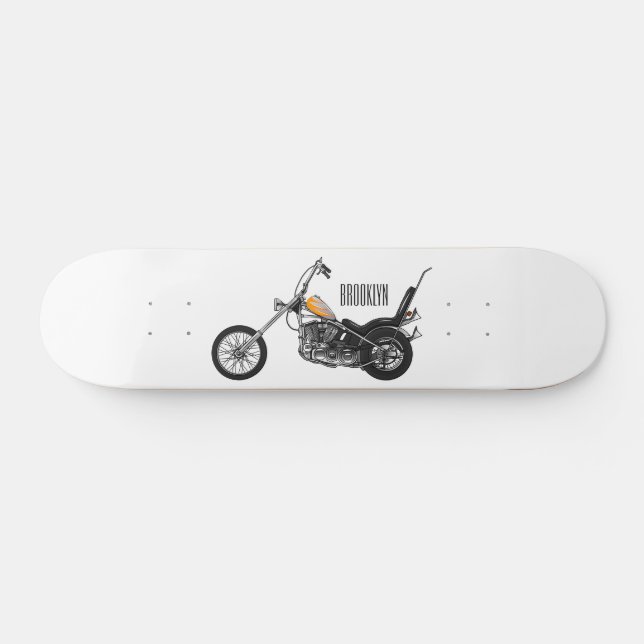 Skate Ilustração de desenho animado Chopper Motorcycle 1 (Horz)