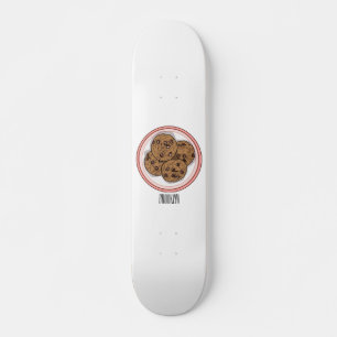 Skate Ilustração de desenho animado com chip de chocolat