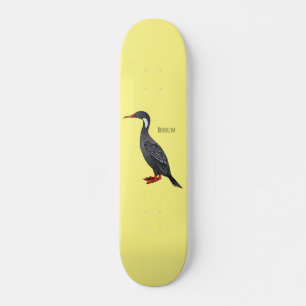 Skate Ilustração de desenho animado de aves corvos-verme