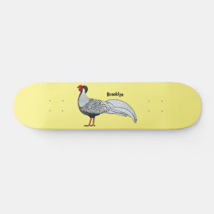 Skate Ilustração de desenho animado de aves faisão prate