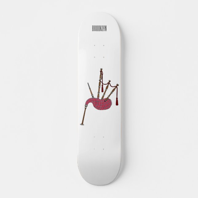 Skate Ilustração de desenho animado de Bagpipe (Frente)