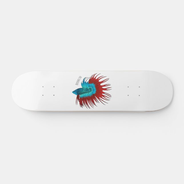 Skate Ilustração de desenho animado de betta-rabo-cruzad (Horz)