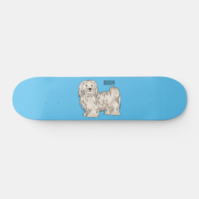 Skate Ilustração de desenho animado de cão Havanês (Horz)