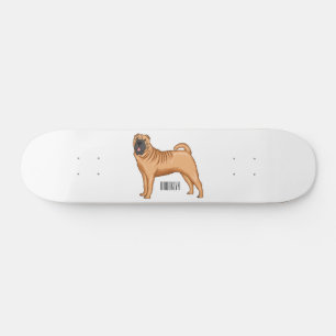 Skate Ilustração de desenho animado de cão Shar-Pei chin