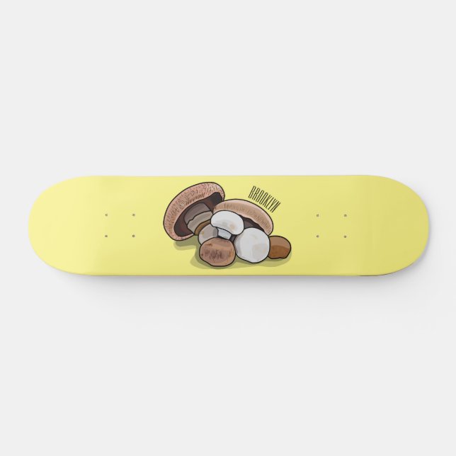 Skate Ilustração de desenho animado de cogumelo (Horz)