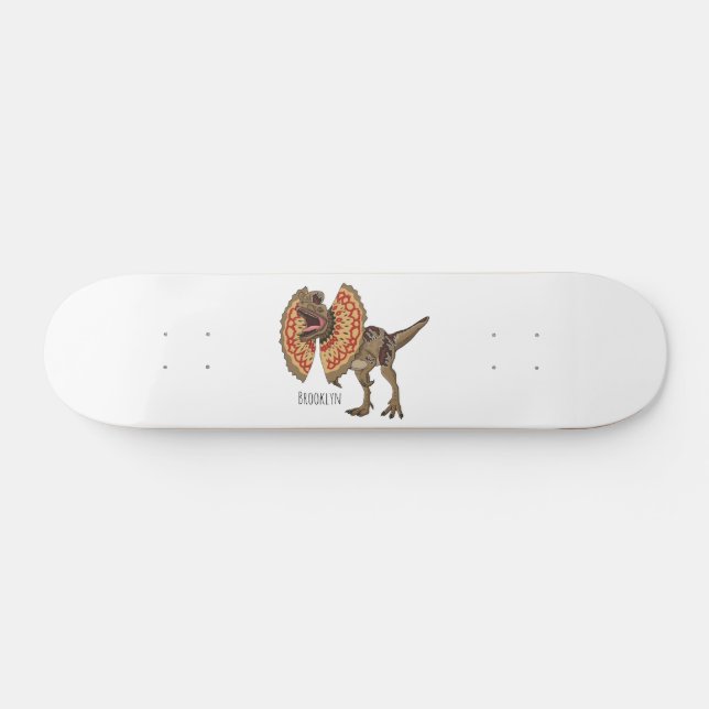 Skate Ilustração de desenho animado de Dilophosaurus (Horz)