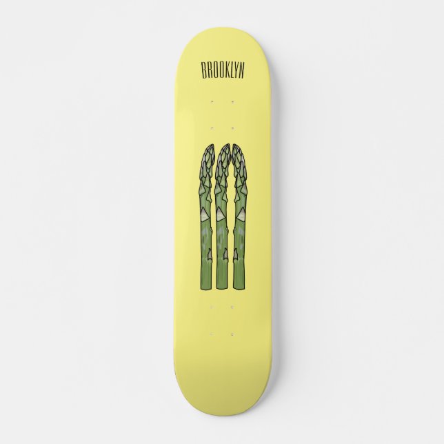Skate ilustração de desenho animado de espargo (Frente)