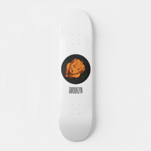 Skate Ilustração de desenho animado de frango assado