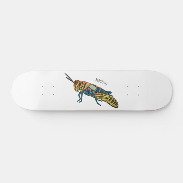 Skate Ilustração de desenho animado de gafanhoto de vara (Horz)