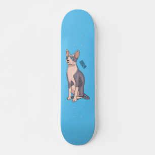 Skate Ilustração de desenho animado de gato esphynx