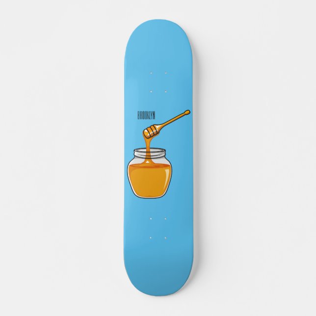 Skate Ilustração de desenho animado de mel (Frente)