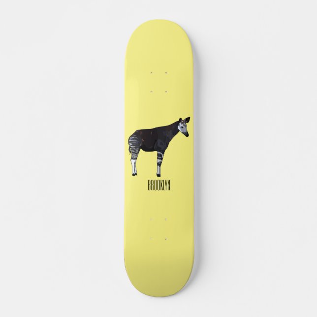 Skate ilustração de desenho animado de ocapi (Frente)