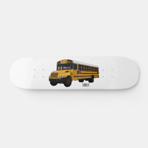 Skate Ilustração de desenho animado de ônibus escolar