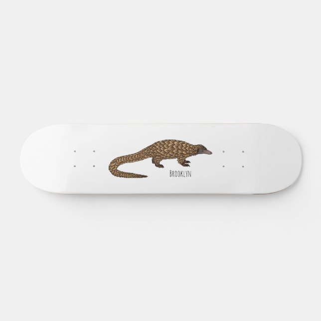 Skate Ilustração de desenho animado de pangolim de cauda (Horz)