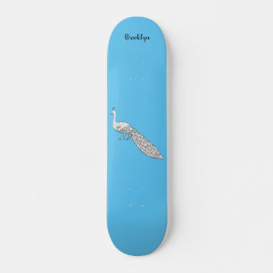 Skate Ilustração de desenho animado de pássaro pavão bra
