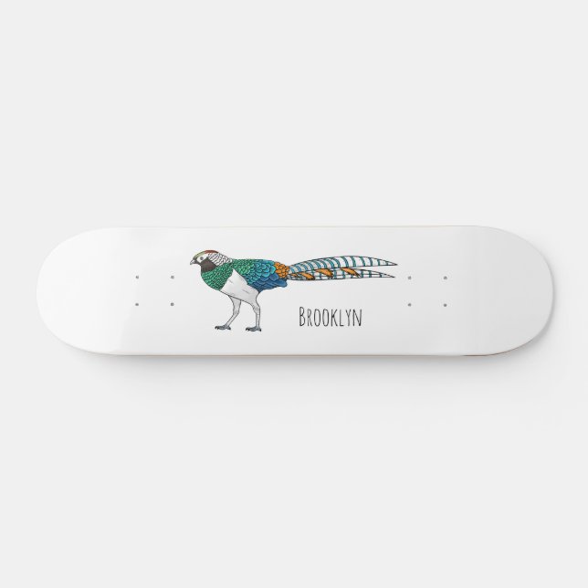 Skate Ilustração de desenho animado de pássaros faisão d (Horz)