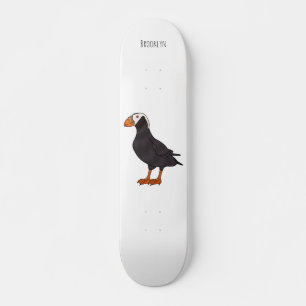 Skate Ilustração de desenho animado de pássaros puffin t