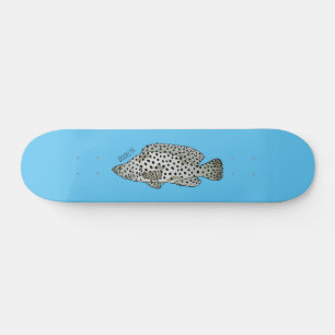 Skate Ilustração de desenho animado de peixe-garoupa-jub