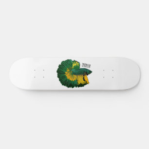 Skate Ilustração de desenho animado de peixe lutador sia