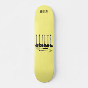 Skate Ilustração de desenho animado de utensílios de coz