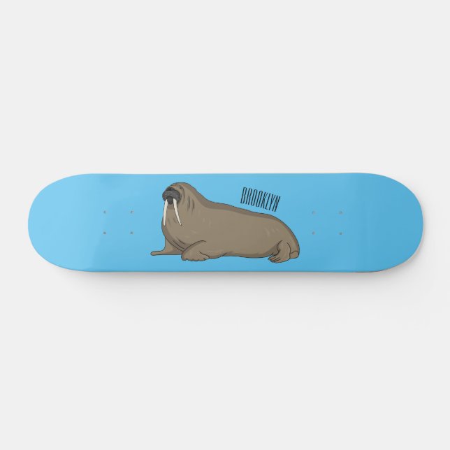 Skate Ilustração de desenho animado de Walrus (Horz)