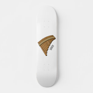 Skate Ilustração de desenho animado em flauta/panuccões