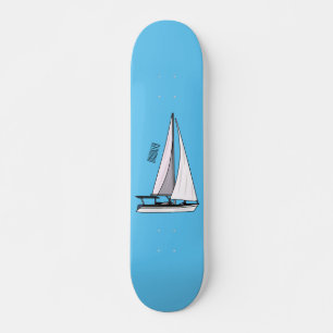 Skate Ilustração de desenho animado em veleiro