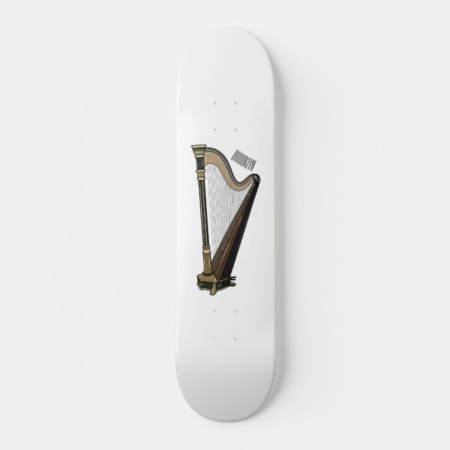 Skate Ilustração de desenho animado Harp (Frente)
