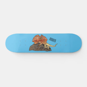 Skate Ilustração de desenho de lagarto de pescoço frito