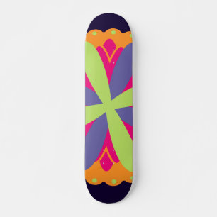 Skate Ilustração de formas florais laranja