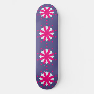 Skate Ilustração de formas florais roxas e rosas