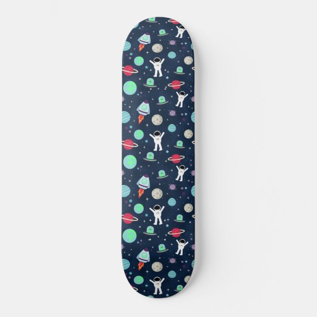 Skate Ilustração de padrão de espaço (Frente)