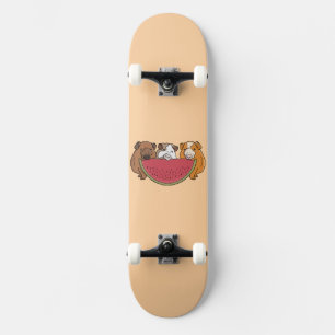 Skate Ilustração de Suínos e Melancia Reproduzíveis