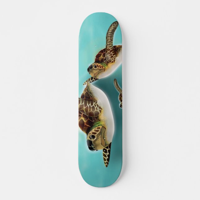 Skate Ilustração de Tartarugas Marinhas (Frente)