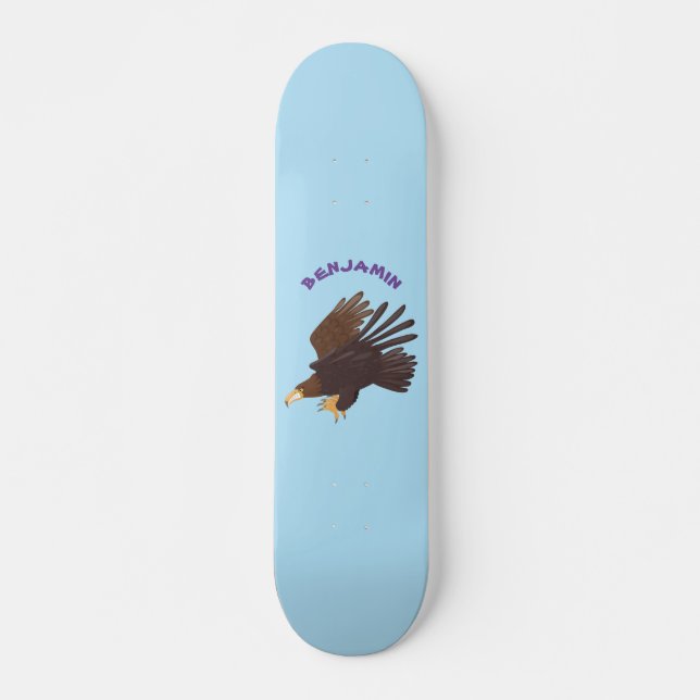 Skate ilustração engraçada da águia-ouro (Frente)