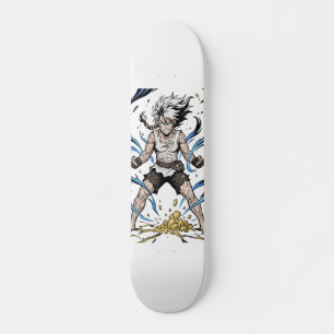 Skate Ilustração Épica do Guerreiro Manga Poderoso Despe