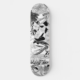 Skate Ilustração exótica de linha tropical.