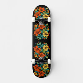Skate Ilustração Floral