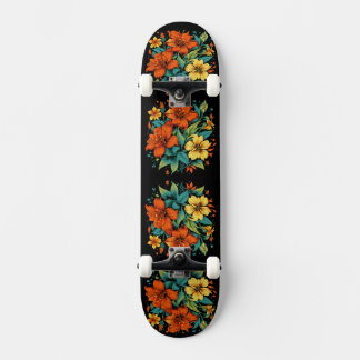Skate Ilustração Floral