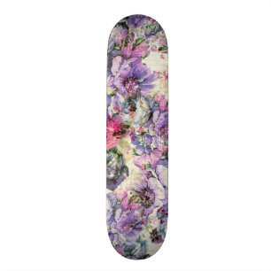 Skate Ilustração floral da lavanda cor-de-rosa boémia do