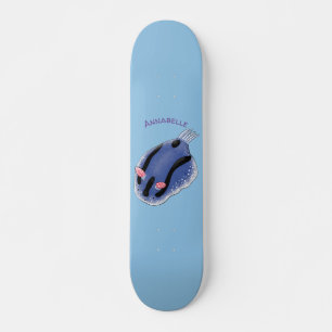 Skate Imagem de desenho animado azul-nudibranch bonito