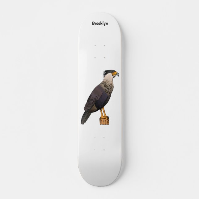 Skate Imagem de desenho animado de aves de caracara enca (Frente)