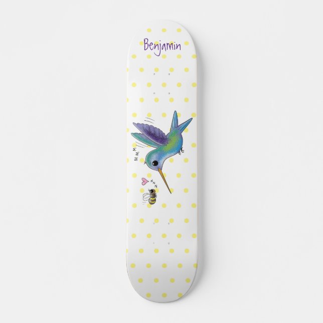 Skate Imagem de desenho animado de bee hummingbird (Frente)