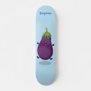 Skate Imagem de desenho animado de beringela doce e feli